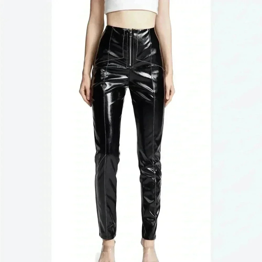 I.AM.GIA. Winona 2.0 Pants Jet  Black Faux Leather Motocross Bikercore Size S